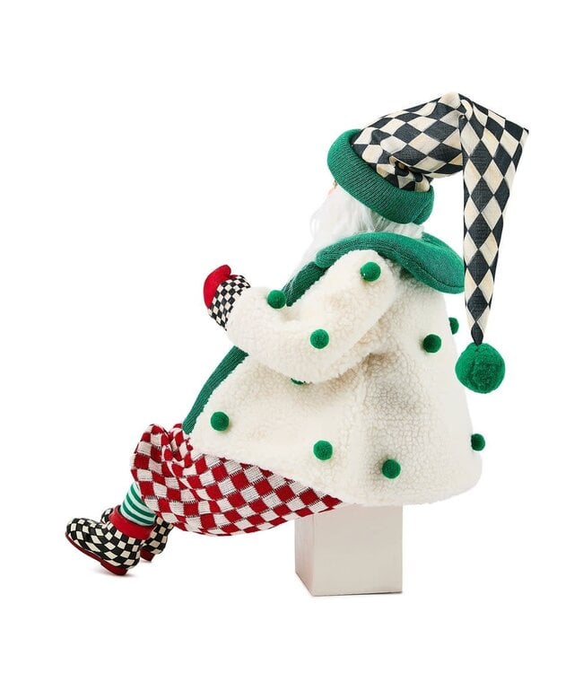 MACKENZIE CHILDS Check It Out Jovial Fabric Santa