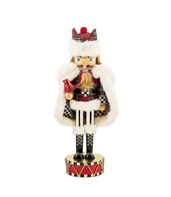 MACKENZIE CHILDS Tartan Cardinal Nutcracker
