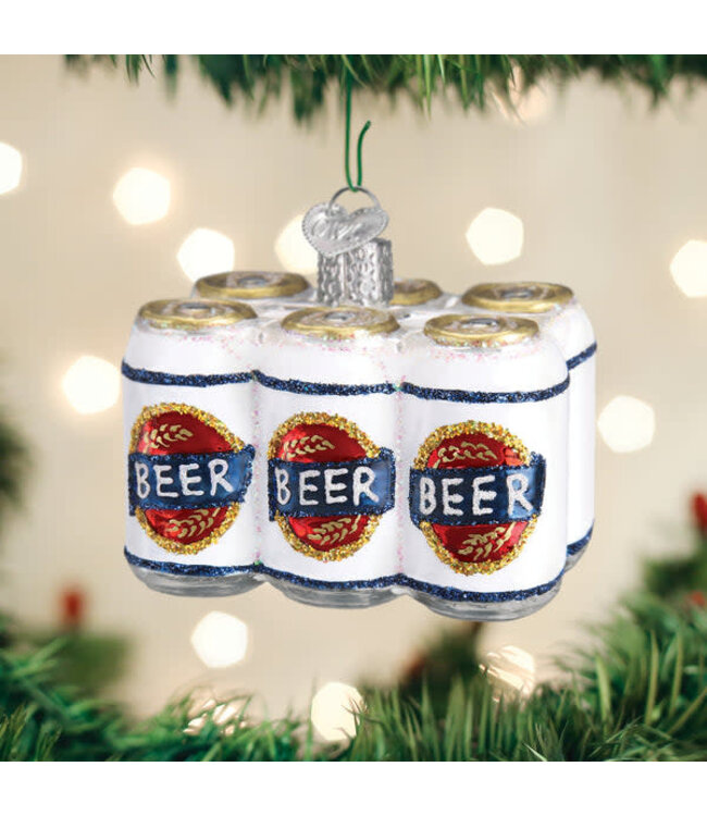 OLD WORLD CHRISTMAS Six Pack Of Beer Ornament