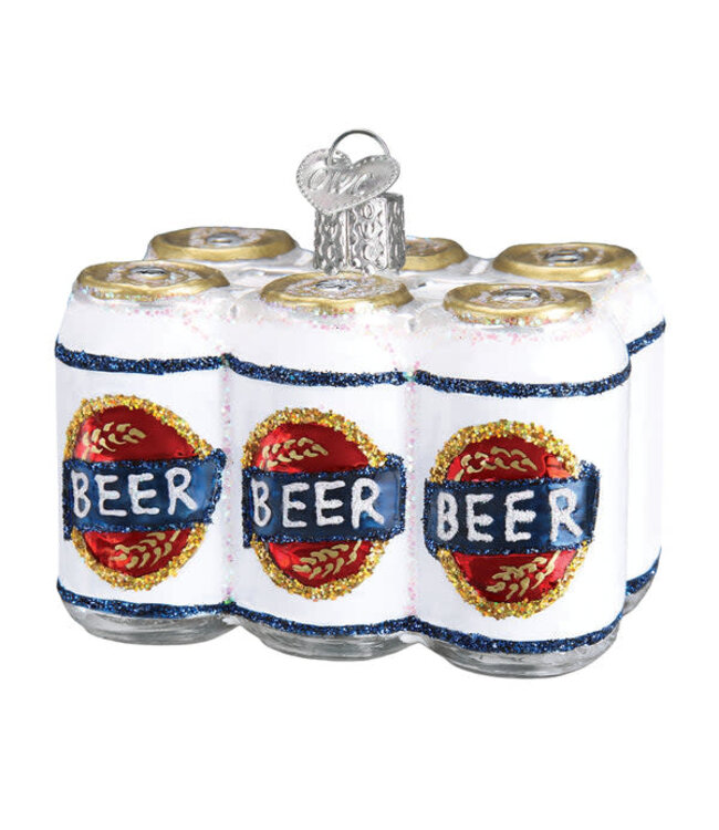 OLD WORLD CHRISTMAS Six Pack Of Beer Ornament