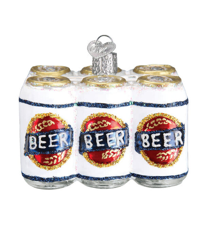 OLD WORLD CHRISTMAS Six Pack Of Beer Ornament