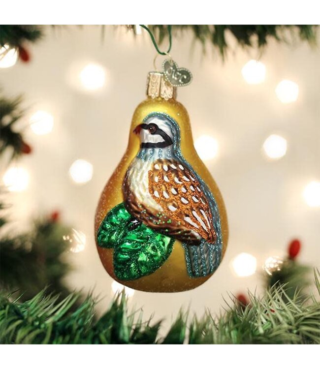 OLD WORLD CHRISTMAS Partridge In A Pear Ornament