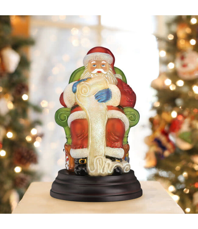OLD WORLD CHRISTMAS Santa Checking His List Light