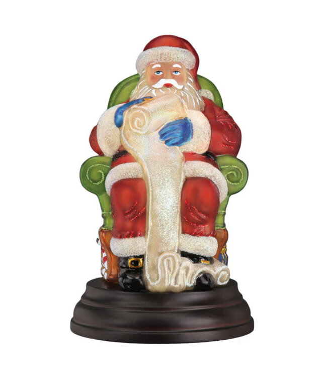 OLD WORLD CHRISTMAS Santa Checking His List Light