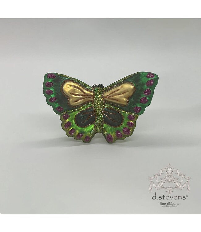 3.75" Glass Butterfly, Green
