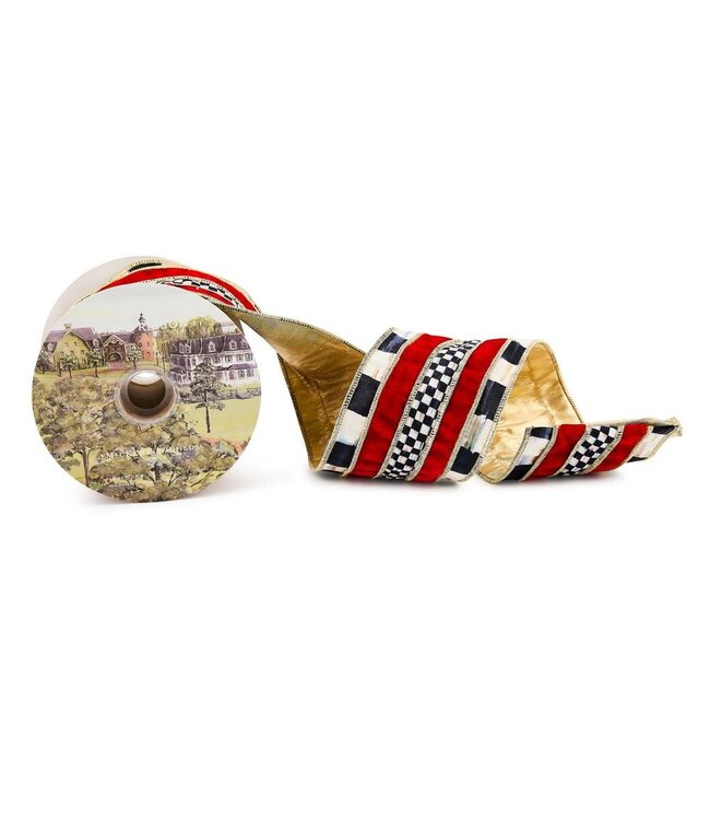 MACKENZIE CHILDS Courtly Regal Red 4" Ribbon