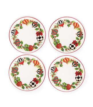 MACKENZIE CHILDS Deck the Halls Salad Plate - Sold Individually