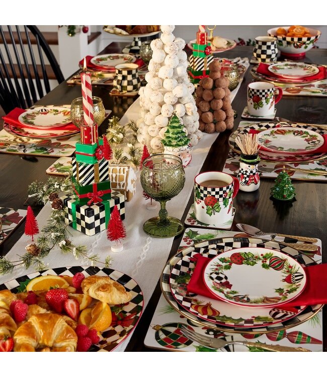 MACKENZIE CHILDS Deck the Halls Salad Plate - Sold Individually