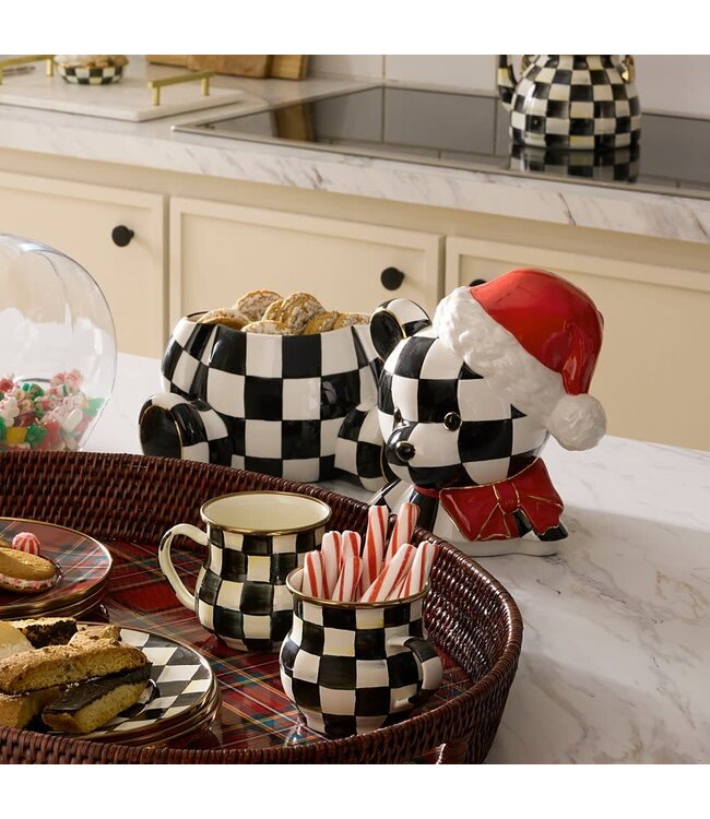 MACKENZIE CHILDS Courtly Santa Bear Cookie Jar