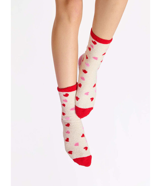 Candy Heart Socks - Ivory