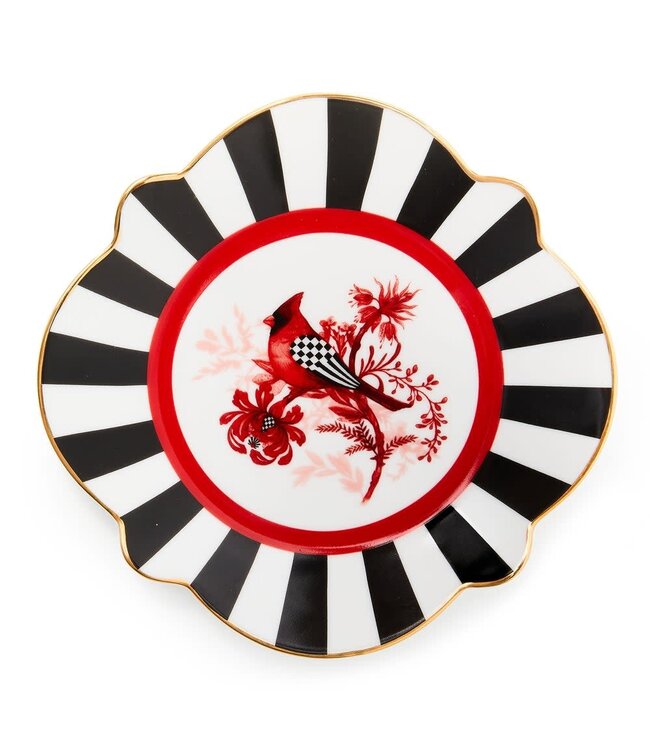 MACKENZIE CHILDS Cardinal Toile Bread & Butter Plate