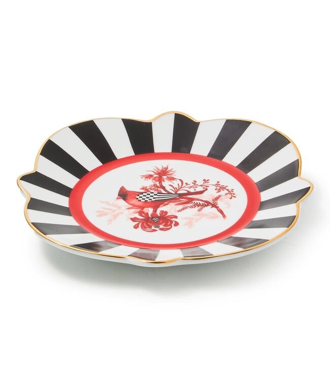MACKENZIE CHILDS Cardinal Toile Bread & Butter Plate