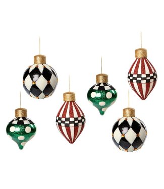 MACKENZIE CHILDS Jolly Glass Ornament - Sold Individually