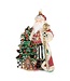 MACKENZIE CHILDS Christmas Magic Santa With Staff Glass Ornament