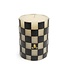 MACKENZIE CHILDS Check 4" Black Pillar Candle