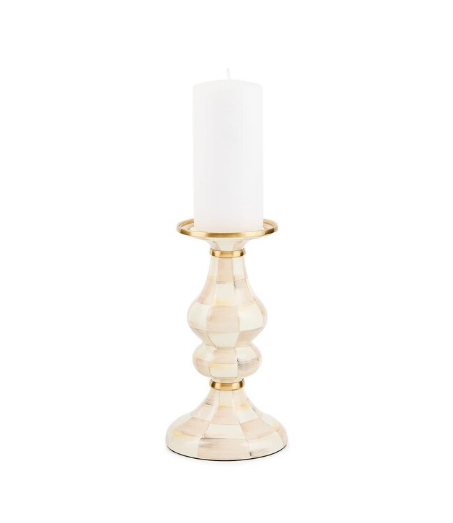 MACKENZIE CHILDS Check Pillar Candlestick