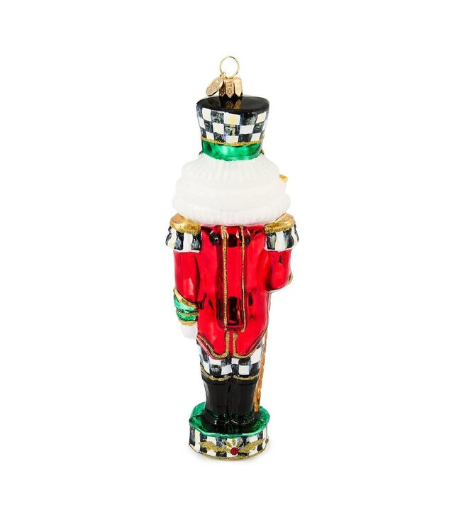 MACKENZIE CHILDS Courtly Classic Nutcracker Glass Ornament