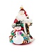 MACKENZIE CHILDS Santa & Snowman Glass Ornament