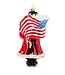 MACKENZIE CHILDS Santa with Flag Glass Ornament