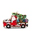 MACKENZIE CHILDS Santa's Hitting the Road Glass Ornament