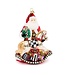 MACKENZIE CHILDS Santa with Rocking Horse Glass Ornament