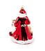 MACKENZIE CHILDS Santa with Rocking Horse Glass Ornament