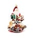MACKENZIE CHILDS Santa with Rocking Horse Glass Ornament