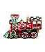 MACKENZIE CHILDS Check It Out Train Glass Ornament