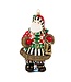 MACKENZIE CHILDS Check It Out Town Crier Santa Glass Ornament
