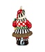 MACKENZIE CHILDS Check It Out Town Crier Santa Glass Ornament