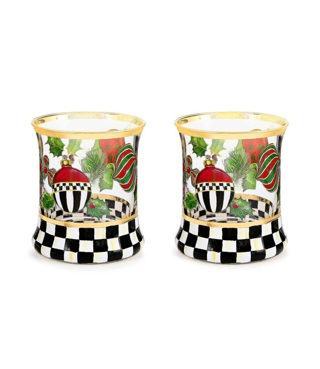 MACKENZIE CHILDS Deck the Halls Tumbler - Sold Individually
