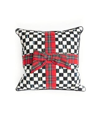 MACKENZIE CHILDS Courtly Check Tartan Bow Throw Pillow