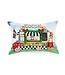 MACKENZIE CHILDS Hot Cocoa Food Truck Lumbar Throw Pillow