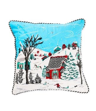 MACKENZIE CHILDS Alpine Scene Throw Pillow