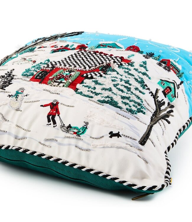MACKENZIE CHILDS Alpine Scene Throw Pillow