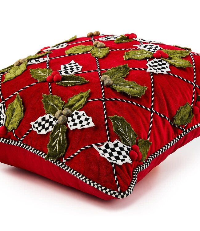MACKENZIE CHILDS Holly Lattice Throw Pillow