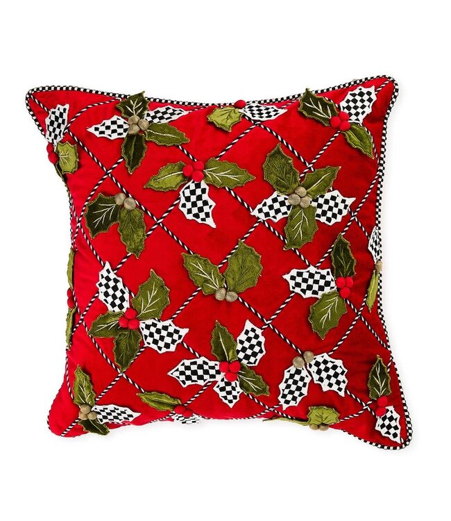 MACKENZIE CHILDS Holly Lattice Throw Pillow