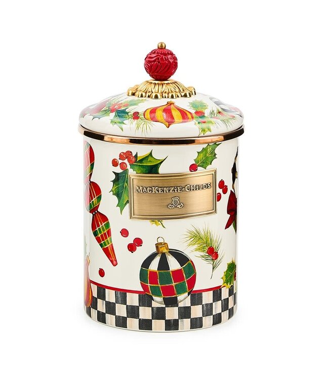 MACKENZIE CHILDS Deck the Halls Canister