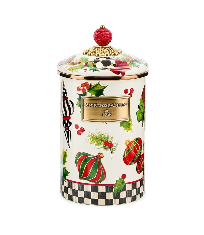 MACKENZIE CHILDS Deck the Halls Canister