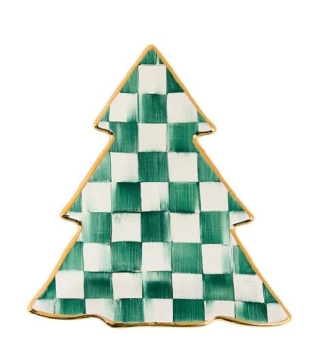 MACKENZIE CHILDS Spruce  Check Tree Dish