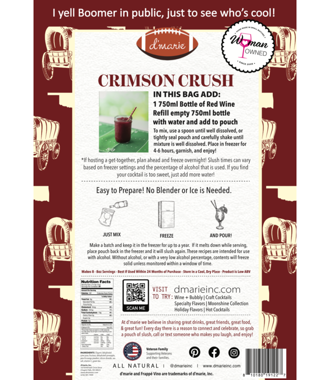 Crimson Crush Craft Cocktail Slush Mix 10 oz