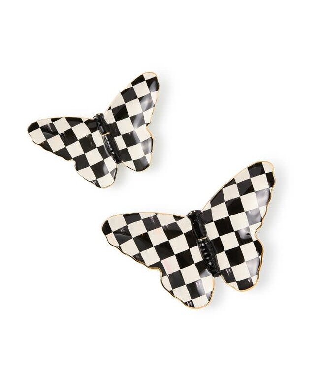 MACKENZIE CHILDS Courtly Butterfly Trinket Dishes, Set of 2