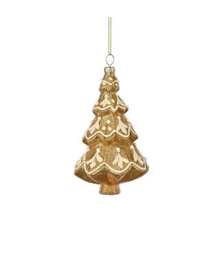 5.5" Glass Gingerbread Cookie Tree Ornament