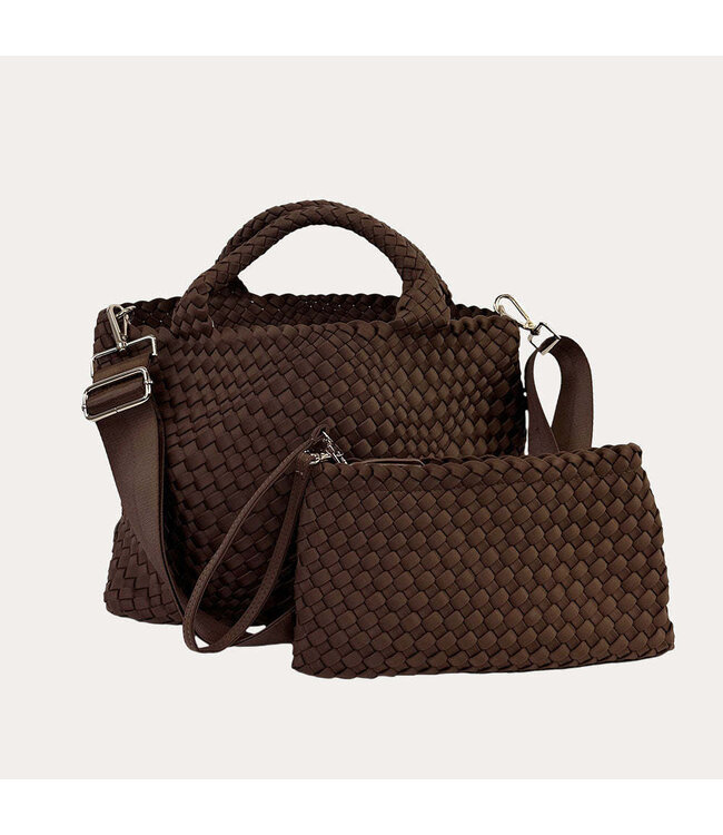 Lily Woven Neoprene Tote With Pouch