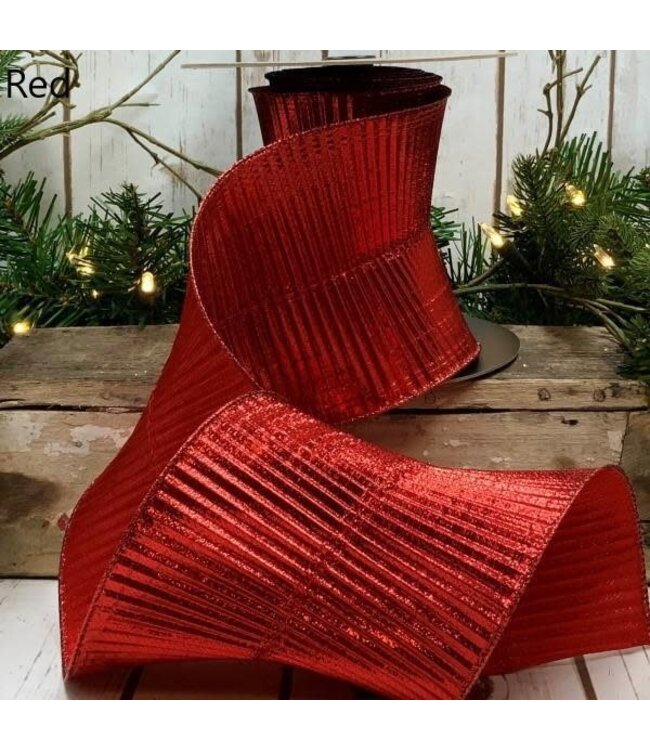 5” X 10yds Fluted Lame, Red