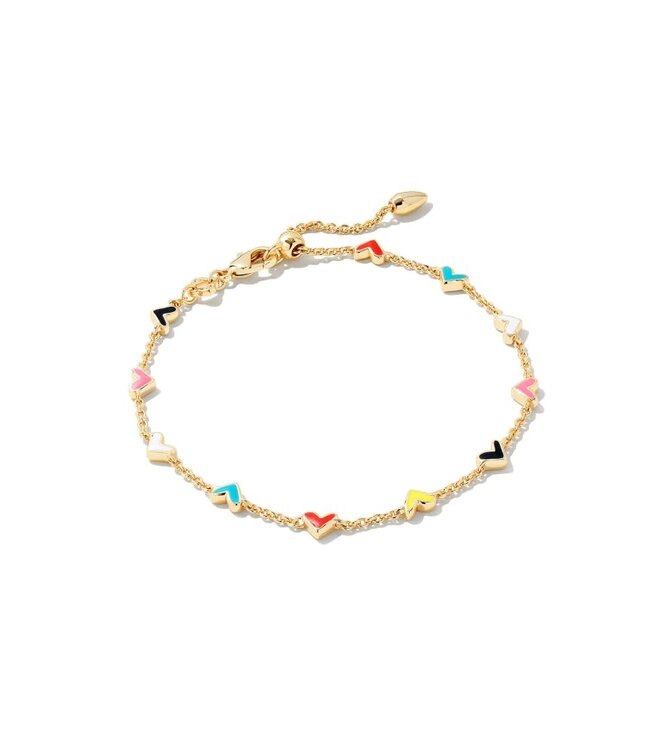 KENDRA SCOTT Haven Heart Delicate Chain Bracelet Gold Multi Mix