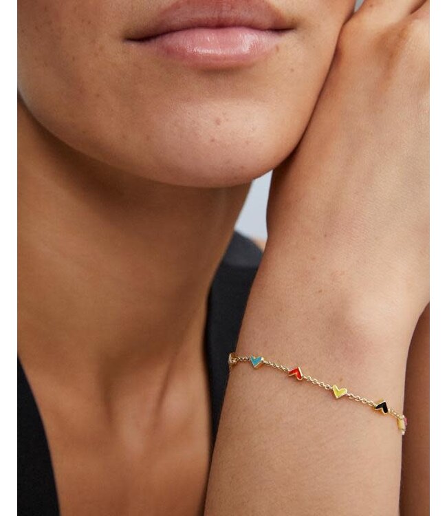 KENDRA SCOTT Haven Heart Delicate Chain Bracelet Gold Multi Mix