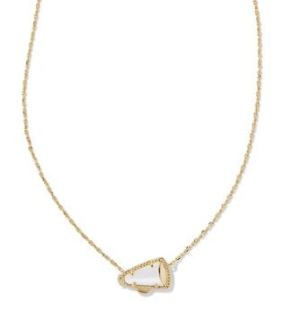 KENDRA SCOTT Cheer Short Pendant Necklace Gold White Mother Of Pearl