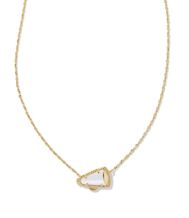 KENDRA SCOTT Cheer Short Pendant Necklace Gold White Mother Of Pearl