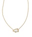 KENDRA SCOTT Cheer Short Pendant Necklace Gold White Mother Of Pearl